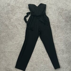 HM black formal jumpsuit strapple size 8